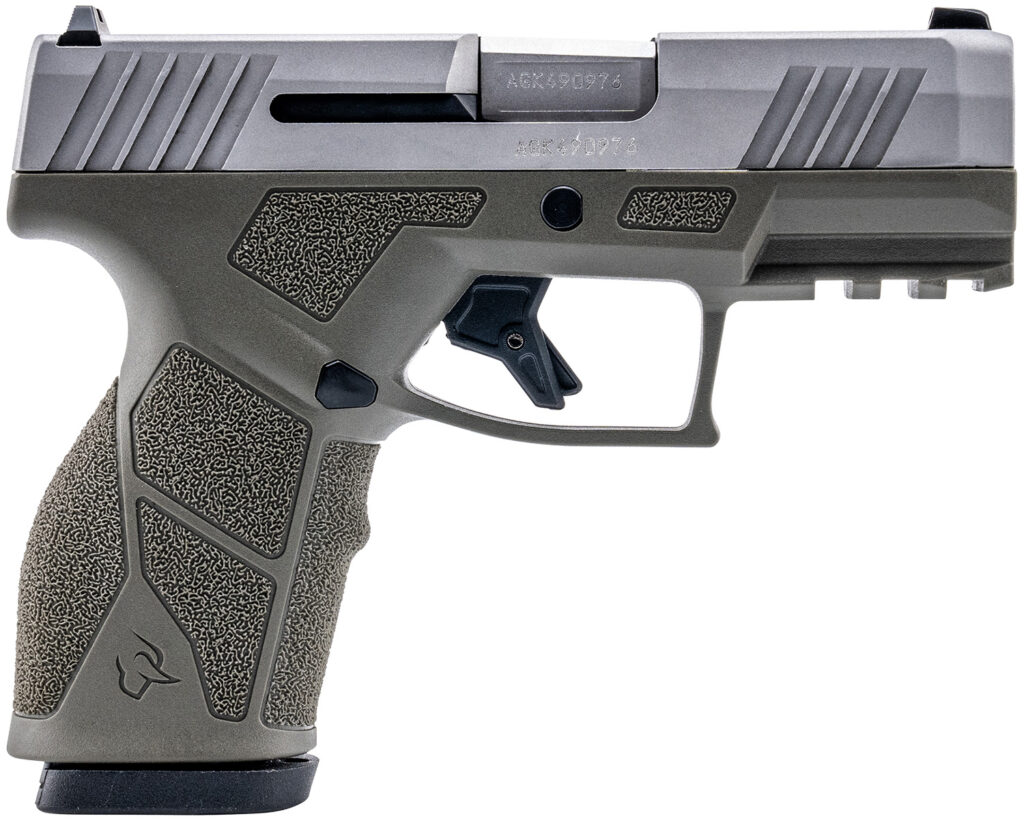 Taurus 1-GX2939O-10 GX2  9mm Luger 10+1 3.37″ Matte Stainless Steel Barrel, Matte Serrated Stainless Steel Slide, OD Green Polymer Frame w/Picatinny Rail, Polymer Grip