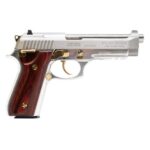 PT92 9mm 5" SS/Wood W/Gld (2)17rd