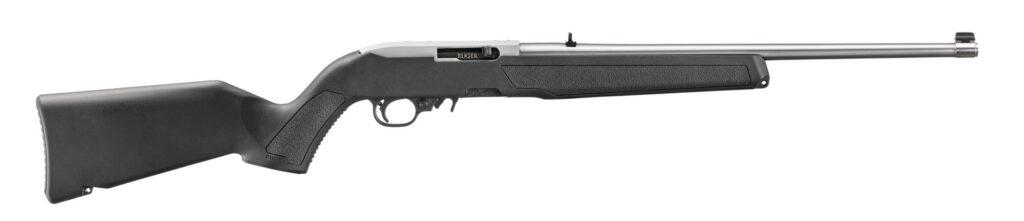 Ruger 32006 10/22  22 LR 10+1 18.50″ Satin Stainless Steel Barrel & Drilled & Tapped Receiver, Black Fixed w/M-LOK Polymer Stock