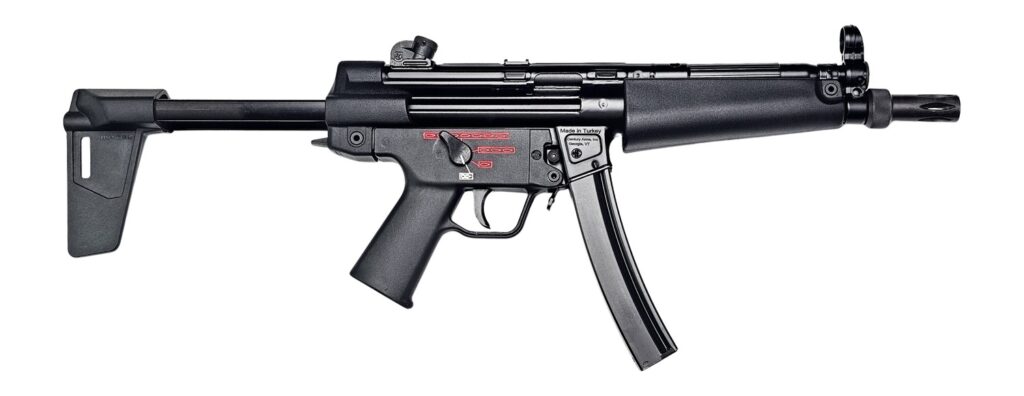 Century Arms HG6034NBN AP5 Navy 9mm Luger 30+1 8.50″ Manganese Phosphate Threaded Barrel, Black Lacquer Over Manganese Phosphate Steel Stamped Receiver, Pistol Brace, Black Navy Style Grip