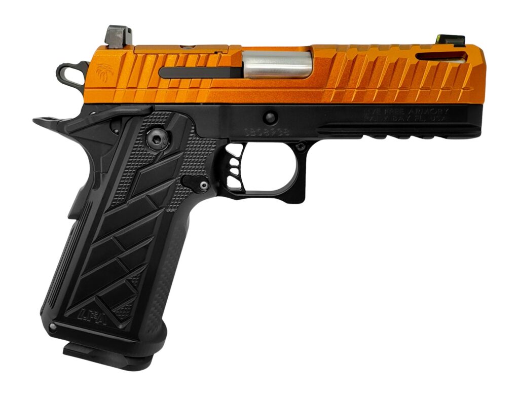 Live Free Armory HG8643-N Apollo 11 V2 Compact 9mm Luger 18+1 4.15″ Stainless Barrel, Copper FX Cerakote Steel Optic Ready/Serrated Slide, Black Cerakote Steel Frame w/Beavertail & Picatinny Rail, Bla