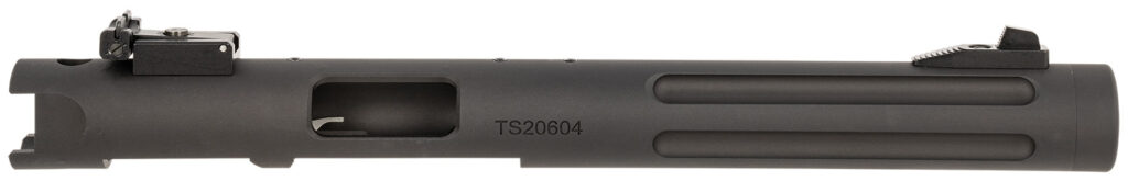 Tactical Solutions PL6TEMBRF Pac-Lite Barrel & Receiver 22 LR 6″ Fluted Threaded Black Anodized Chrome Moly Steel, Fits Ruger 22/45/Mark I/II/III