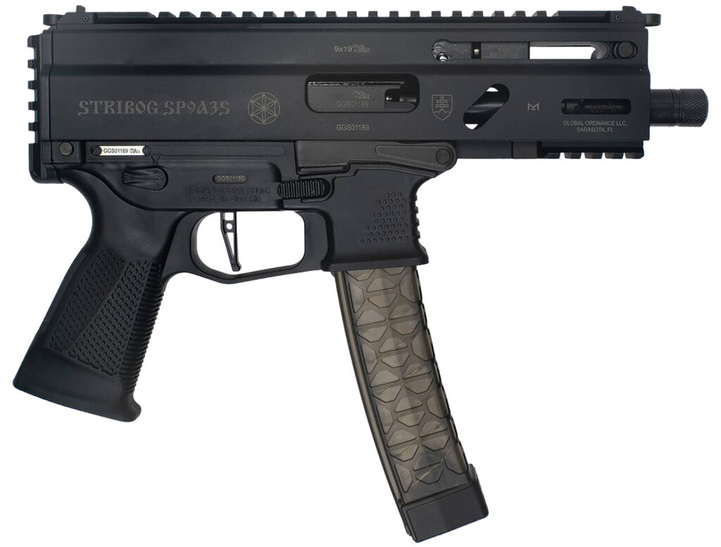 Grand Power 8588005808590 SP9A3S Stribog 9mm Luger 30+1 5.50″ Black Threaded Barrel, M-LOK Handguard, Black Aluminum Picatinny Rail Receiver, Rear Picatinny Rail, Black Polymer Grip, Thread Protector