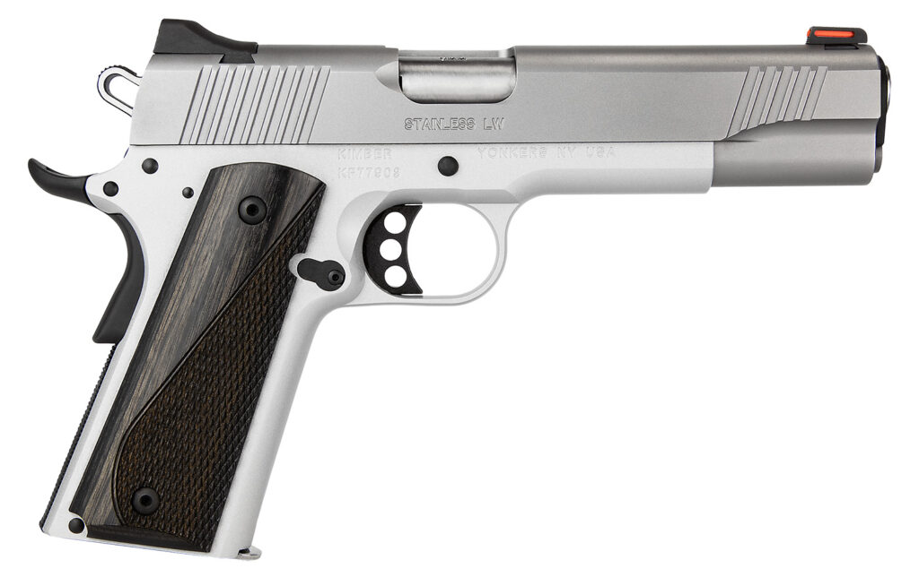 Kimber Mfg, Inc 3700593 LW Arctic 45 ACP 8+1 5″ Stainless Match Grade Barrel, Silver Serrated Stainless Steel Slide, Silver Aluminum Frame w/Beavertail, Black/Gray Laminate Grip