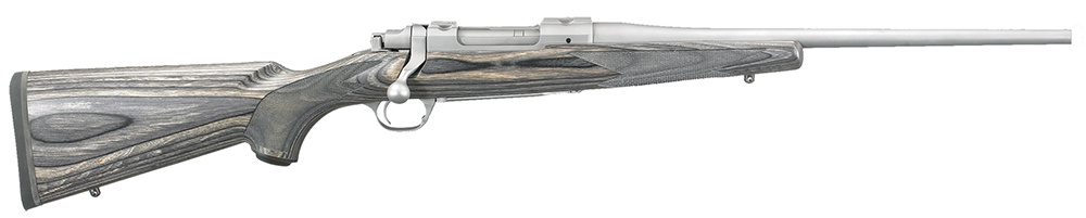 Ruger 17108 Hawkeye Compact Compact 243 Win 4+1 16.50″ Matte Stainless Steel Barrel, Integral Scope Mounts Stainless Steel Receiver, Black Fixed Laminate Stock