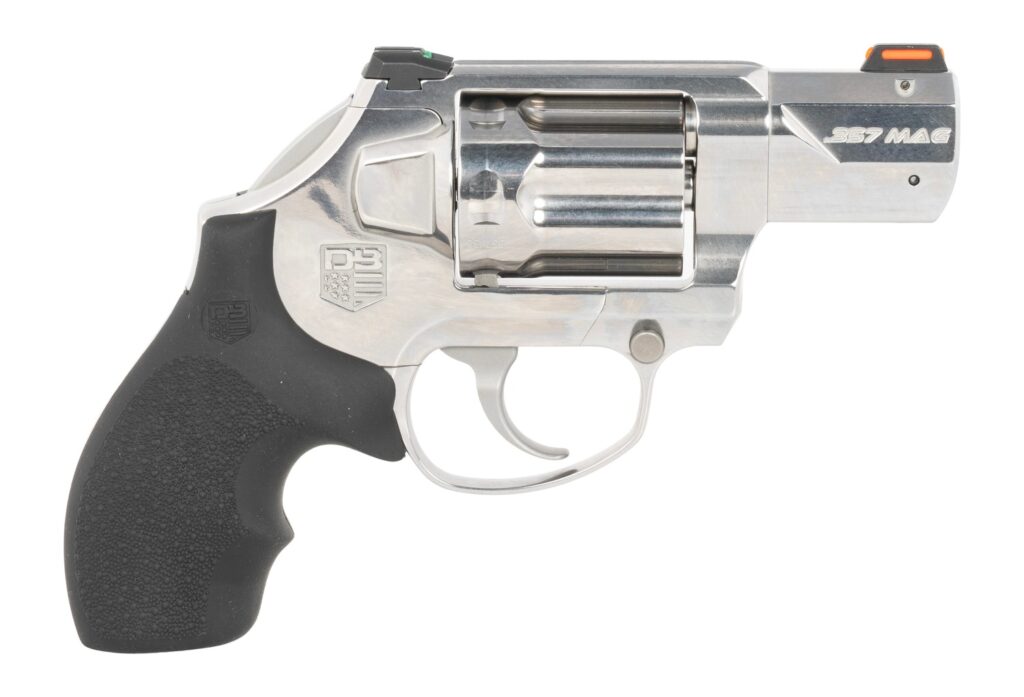 Diamondback DB0700S702 SDR  Small 357 Mag/38 Special +P 6 Shot 2″ Stainless Steel Barrel, Cylinder & Frame, Black Hogue Rubber Grip, Concealed Hammer