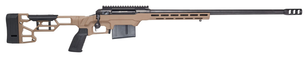 Savage Arms 57694 110 Precision 6.5 PRC 7+1 24″, Matte Black Rec/Barrel, Flat Dark Earth Cerakote MDT LSS XL Chassis, Polymer Grip