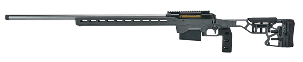 Savage Arms 57708 110 Elite Precision 338 Lapua Mag 5+1 30″ Matte Stainless, Matte Black Rec, Gray Cerakote Adjustable MDT ACC Aluminum Chassis Stock, Left Hand (MB Not Included)