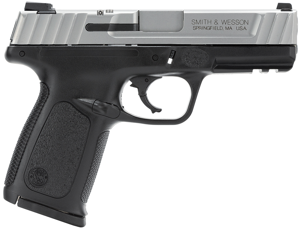 Smith & Wesson 123403 SD40 VE *CA Compliant Compact Frame 40 S&W 10+1, 4″ Stainless Steel Barrel, Satin Serrated Stainless Steel Slide, Black Polymer Frame w/Picatinny Rail