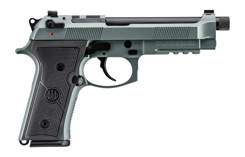 Beretta USA JS92M9A4GLUN15 M9A4 Overlanding Full Size Frame 9mm Luger 15+1 5.10″ Black Threaded Barrel, Lunar Cerakote Steel Optic Ready/Serrated Slide, Lunar Cerakote Aluminum Frame w/Beavertail & Pi