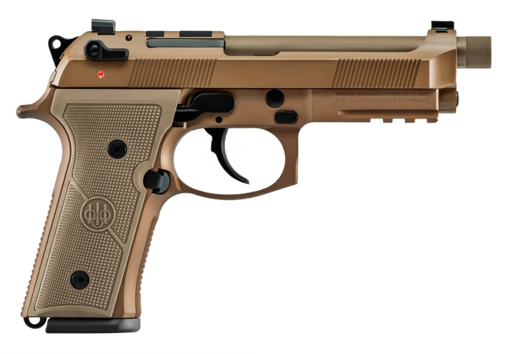Beretta USA JS92QM9A4M15 M9A4 Centurion 9mm Luger 4.80″ Barrel 15+1, Flat Dark Earth Cerakote Polymer Frame, Serrated Steel Optic Cut Slide, Polymer Grip & Decocker Only Safety