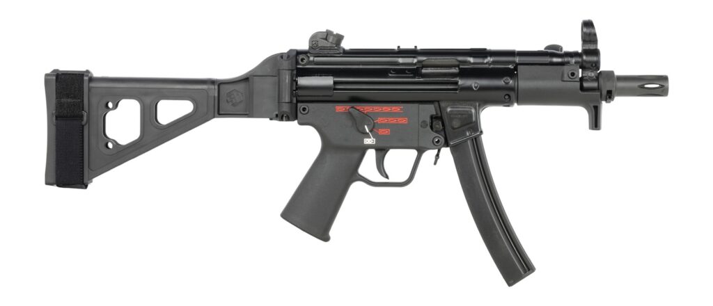 Century Arms HG6035NBN AP5 Navy 9mm Luger 30+1 5.80″ Manganese Phosphate Threaded Barrel, Black Lacquer Over Manganese Phosphate Steel Stamped Receiver, Pistol Brace, Black Navy Style Grip