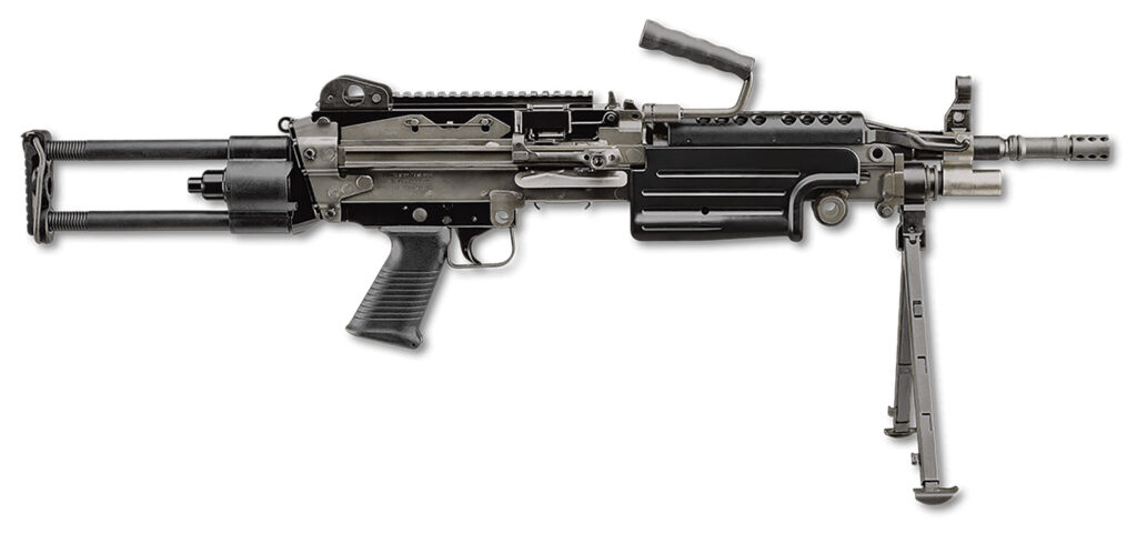 FN 46100171 M249S Para 5.56x45mm NATO  16.10″ Barrel 30+1 Mag Or 200rd Belt Capacity, Black  Rotating & Telescoping Stock, Hydraulic Recoil Buffer, Non-Slip Buttplate, Optics Ready