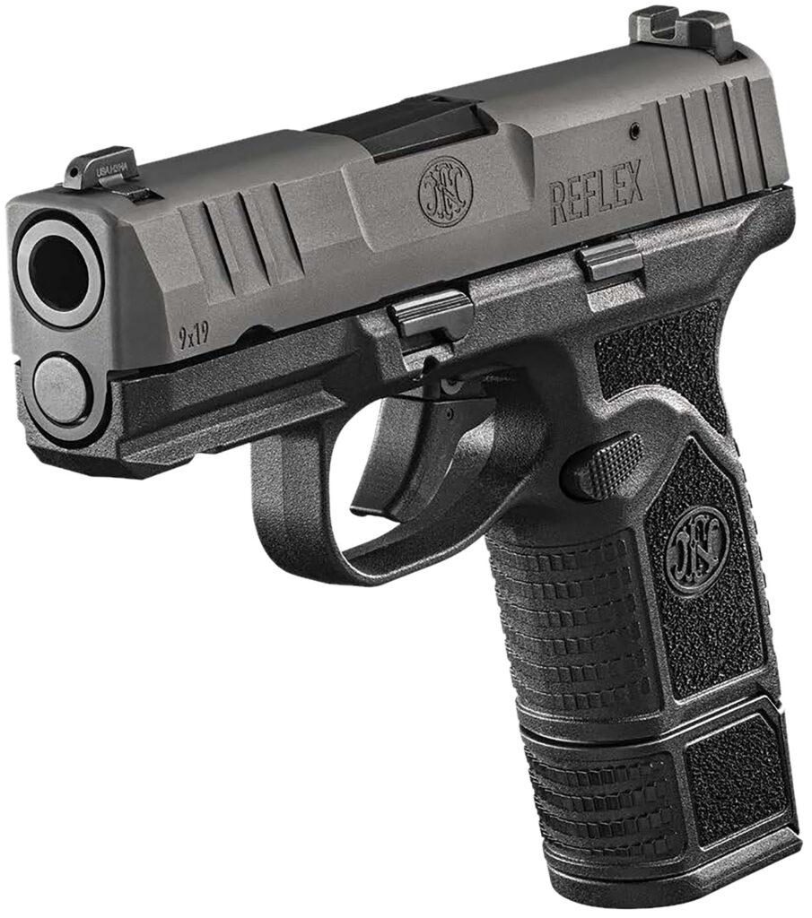 FN 66101416 Reflex  9mm Luger 15+1 11+1 3.30″ Micro-Compact Frame Black PVD Serrated Steel Slide w/Picatinny Rail Stippled Grip Ambidextrous