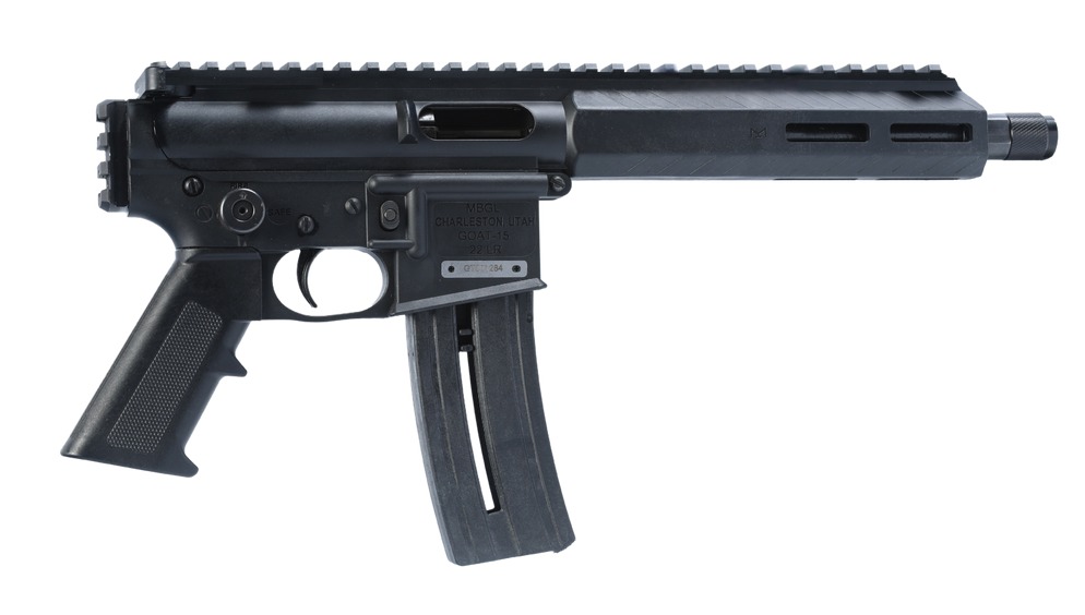Mountain Bill Gun Lab MBGL-GOAT15-ATOM-1 Goat-15 Atom 22 LR 1 Shot 7.80″ Black Oxide Threaded Barrel, Black Polymer Receiver w/Picatinny Rail, M-LOK Handguard, Black Polymer Grip