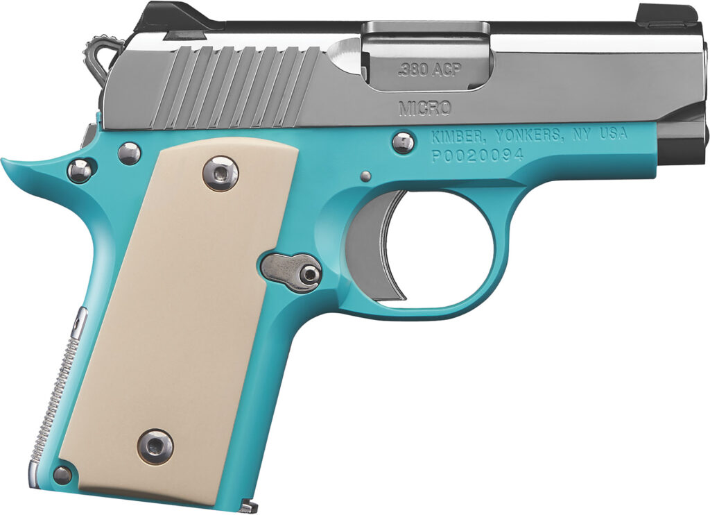 Kimber Mfg.,inc 3300210 Micro Bel Air NS 380 ACP 2.75″ Ramped Barrel Stainless Steel Slide Bel Air Blue Mirror-Polished Ivory Micarta Grip