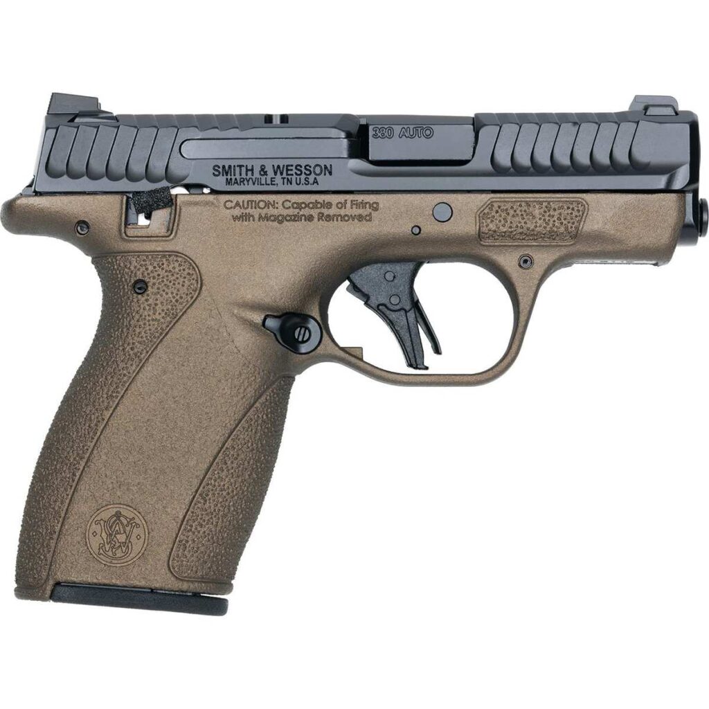 S&W M&P Bodyguard 2.0 Midnight Bronze Thumb Safety Handgun .380 Auto 10(1)&12(1)rd Magazines 2.75″ Barrel Midnight Bronze Grip