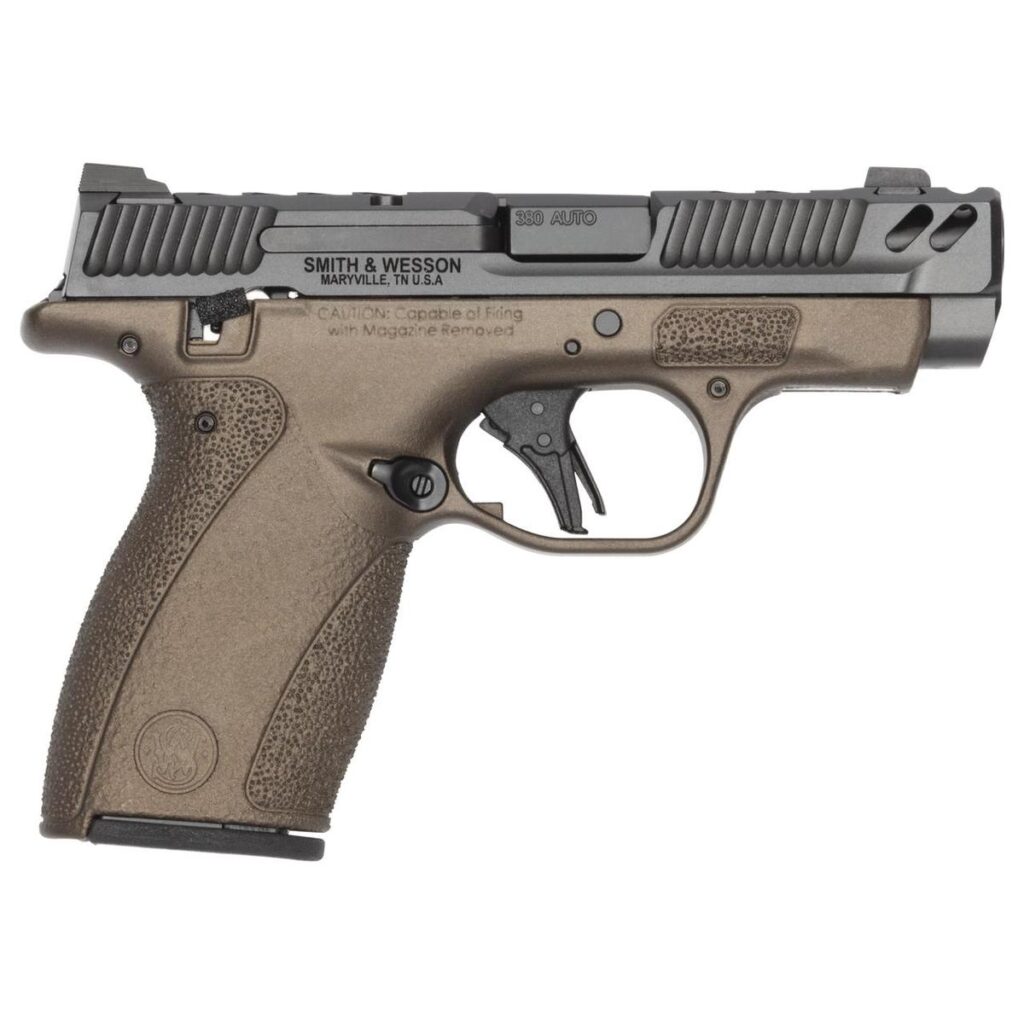 S&W PC Bodyguard 2.0 Midnight Bronze Carry Comp Handgun .380 Auto 10(1)&12(1)rd Magazines 3.1″ Comp Barrel Thumb Safety