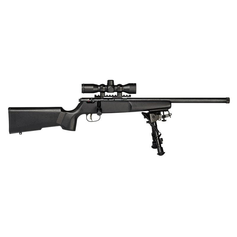 Savage Rascal Series Target XP Rifle .22 LR Single Shot 16.13″ Barrel Synthetic Stock-Black Scope and Bi-pod