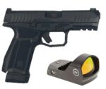 AREX DELTA M OR 9MM 1X15RD 1X17RD AMBI MAG AND SLIDE RELEASE 5X OPTICS PLATES BLACK WITH CRIMSON TRACE RED DOT
