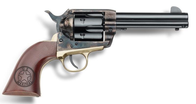 Pietta 1873 US Marshall Handgun .357 Mag/9mm Luger 6rd Capacity 4.75″ Barrel Engraved Walnut Grips