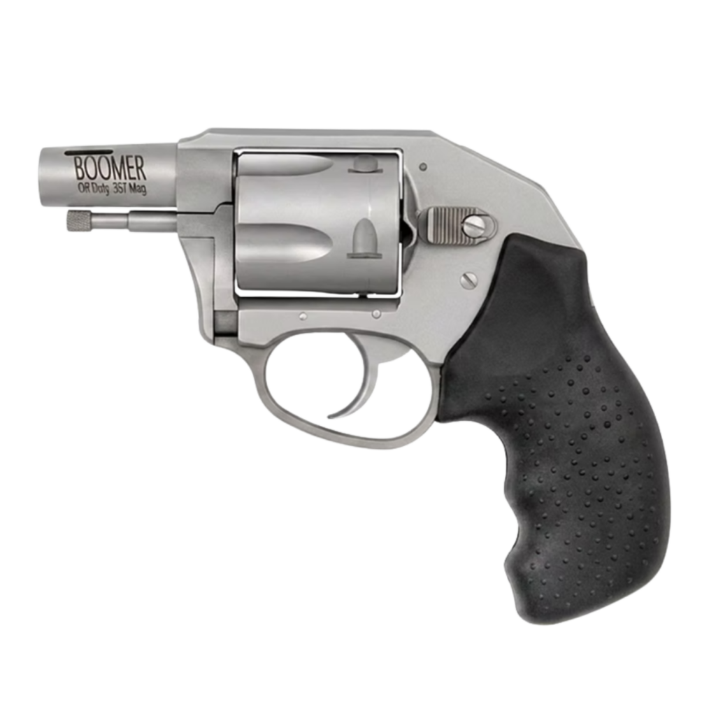 CHARTER ARMS BOOMER 357 MAG 2IN BARREL 5RD STAINLESS STEEL  RUBBER GRIP CONCEALED HAMMER 73559