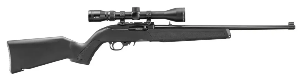 RUGER 10/22 SCOPED VIRIDIAN EON 3-9X40 22LR RIFLE 18.5″ BLACK POLYMER, MLOK SLOTS 1-10RD MAG