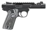 RUGER MRK IV 22/45 LITE 22LR 4.4" BARREL, BLACK ANODIZED, OVERSIZD HOGUE GRIP PLATES 2-10RD MAGS