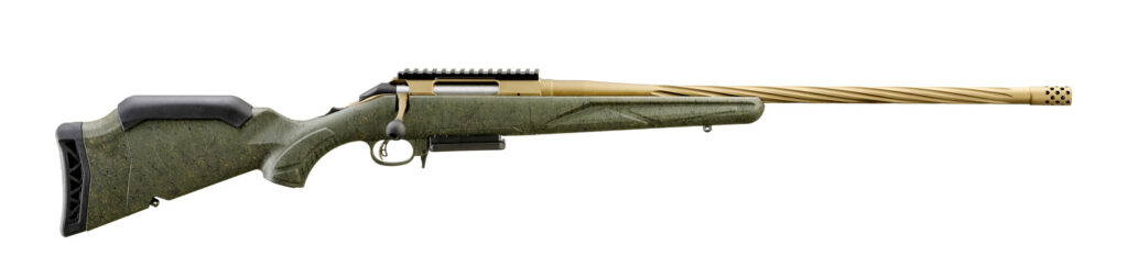 RUGER AMERICAN G2 PRED RFL 243WIN 22″ T.B. SPIRAL BBL, GRN SPLTR,BRNT BRNZ 3RD