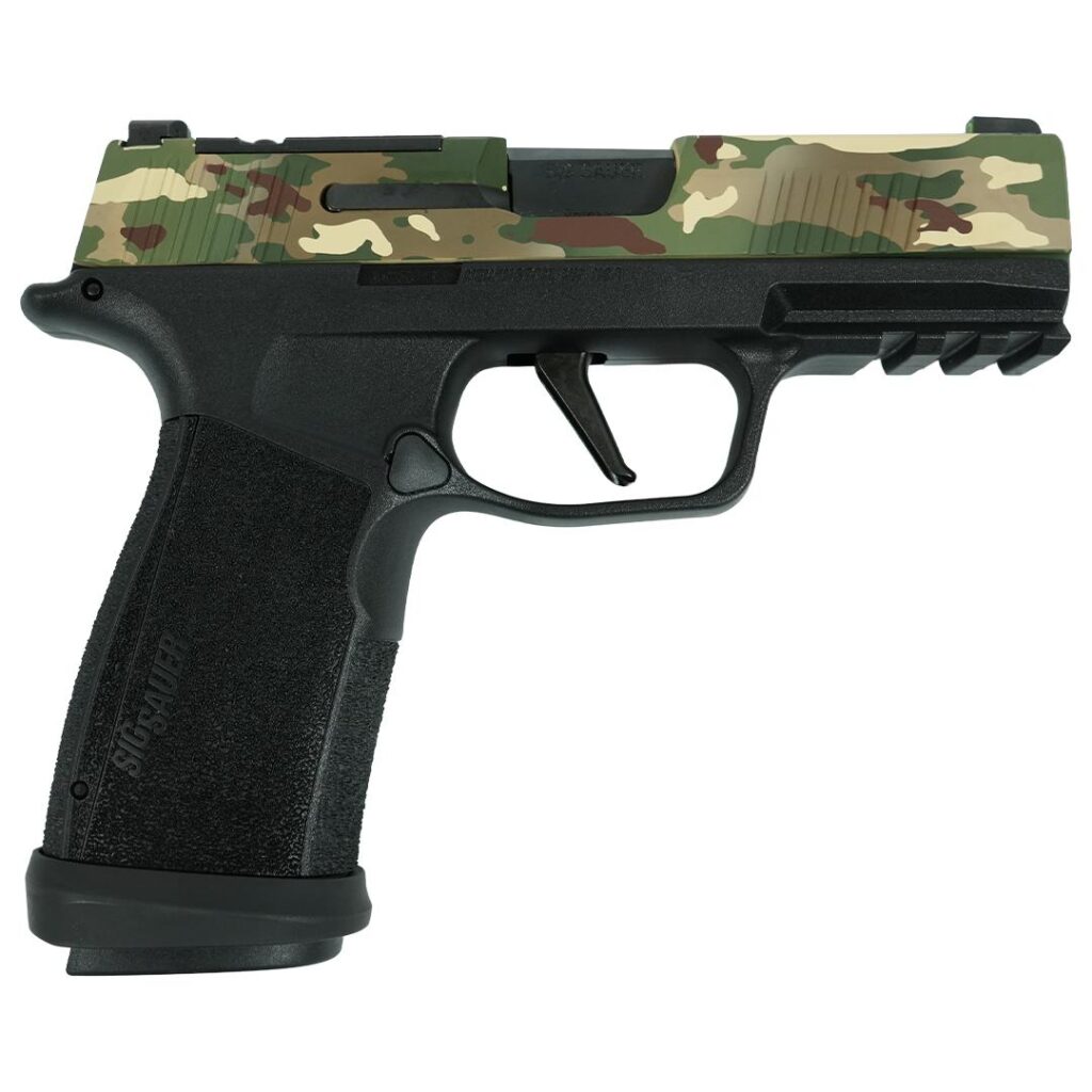 Sig Sauer P365 “MuiltiCam” XMACRO TACOPS Handgun 9mm Luger 17rd Magazines(4) 3.7″ Barrel Black Grip