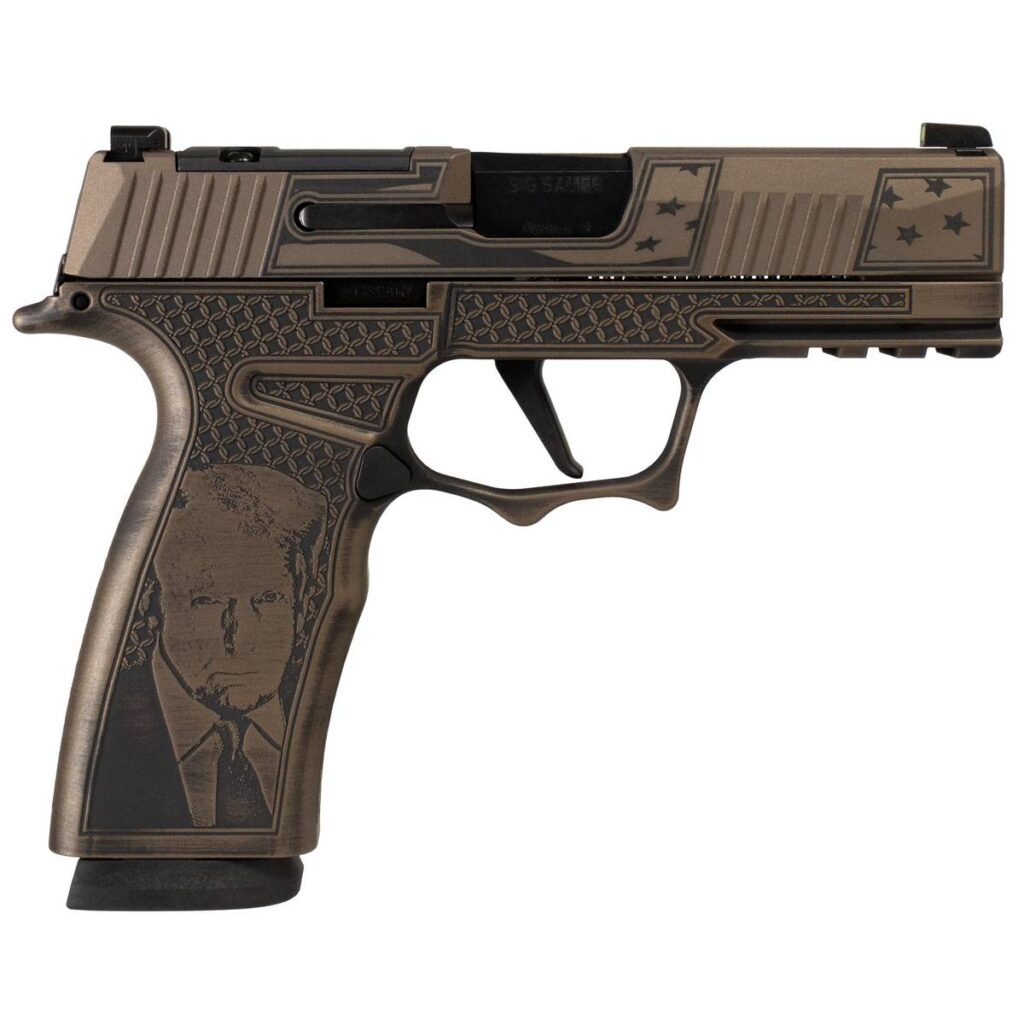 Sig Sauer P365 XMACRO TACOPS “Trump Fight” Handgun 9mm Luger 17rd Magazines(3) 3.7″