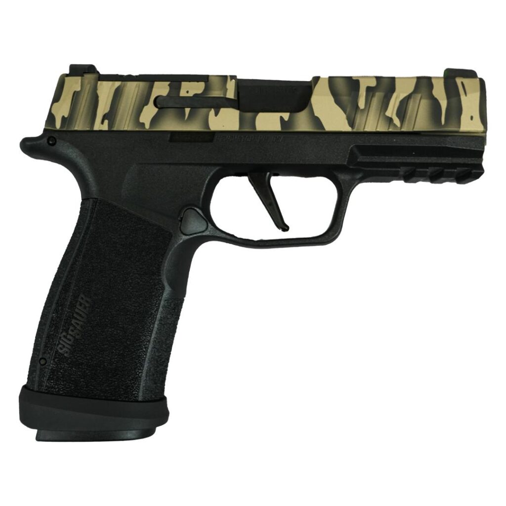 Sig Sauer P365 “Tiger Striped” XMACRO TACOPS Handgun 9mm Luger 17rd Magazines(4) 3.7″ Barrel