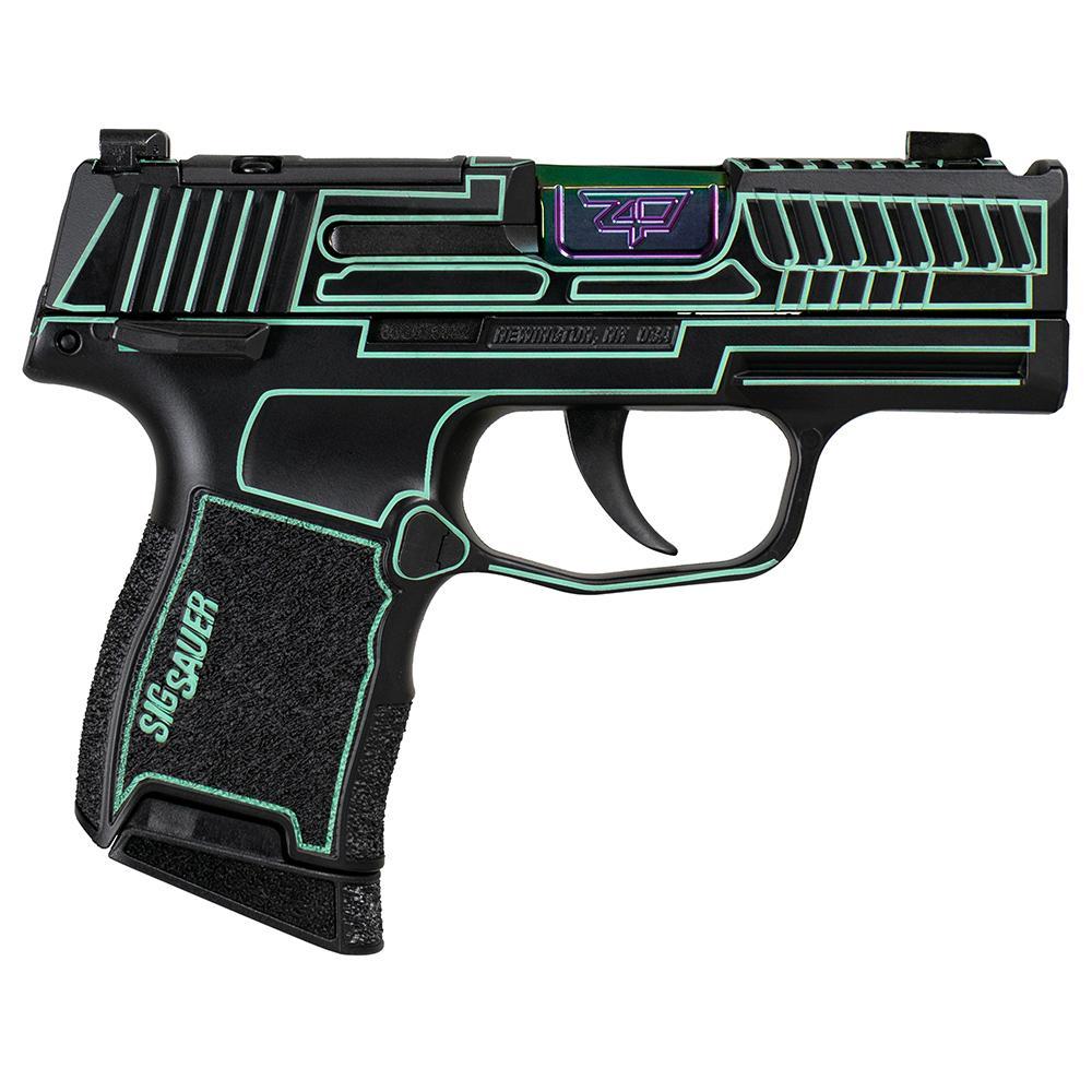 Sig Sauer P365 “Outlander Blue Laser” Handgun 9mm Luger 10rd Magazines(2) 3.1″ Spectrum Barrel X-RAY 3 Sights Manual Safety