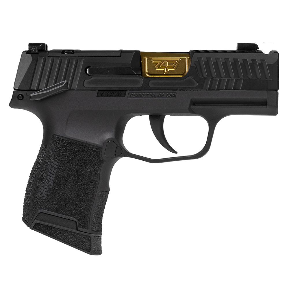 Sig Sauer P365 “Outlander Black” Handgun 9mm Luger 10rd Magazines(2) 3.1″ Gold Barrel X-RAY 3 Sights Manual Safety