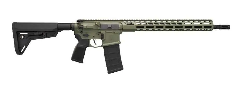 SIG SAUER M400 SDI MOSS GREEN 5.56 RIFLE, 16″ W/ RAIL, MAGPL STOCK, FLATBLDE TRIGGER