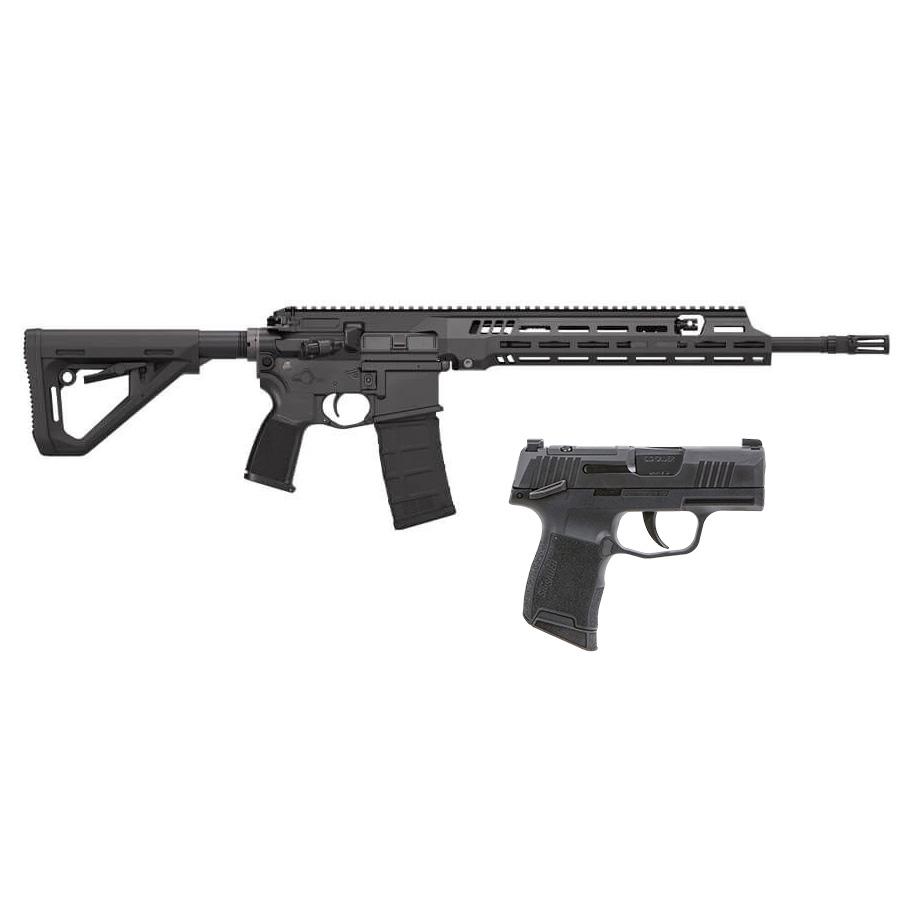 Sig Sauer SIG516 G3 Freedom Package 5.56mm 10rd Magazine(1) 16″ Threaded Barrel w/P365 9mm Luger OR 10rd Magazine(2) 3.1″ Barrel