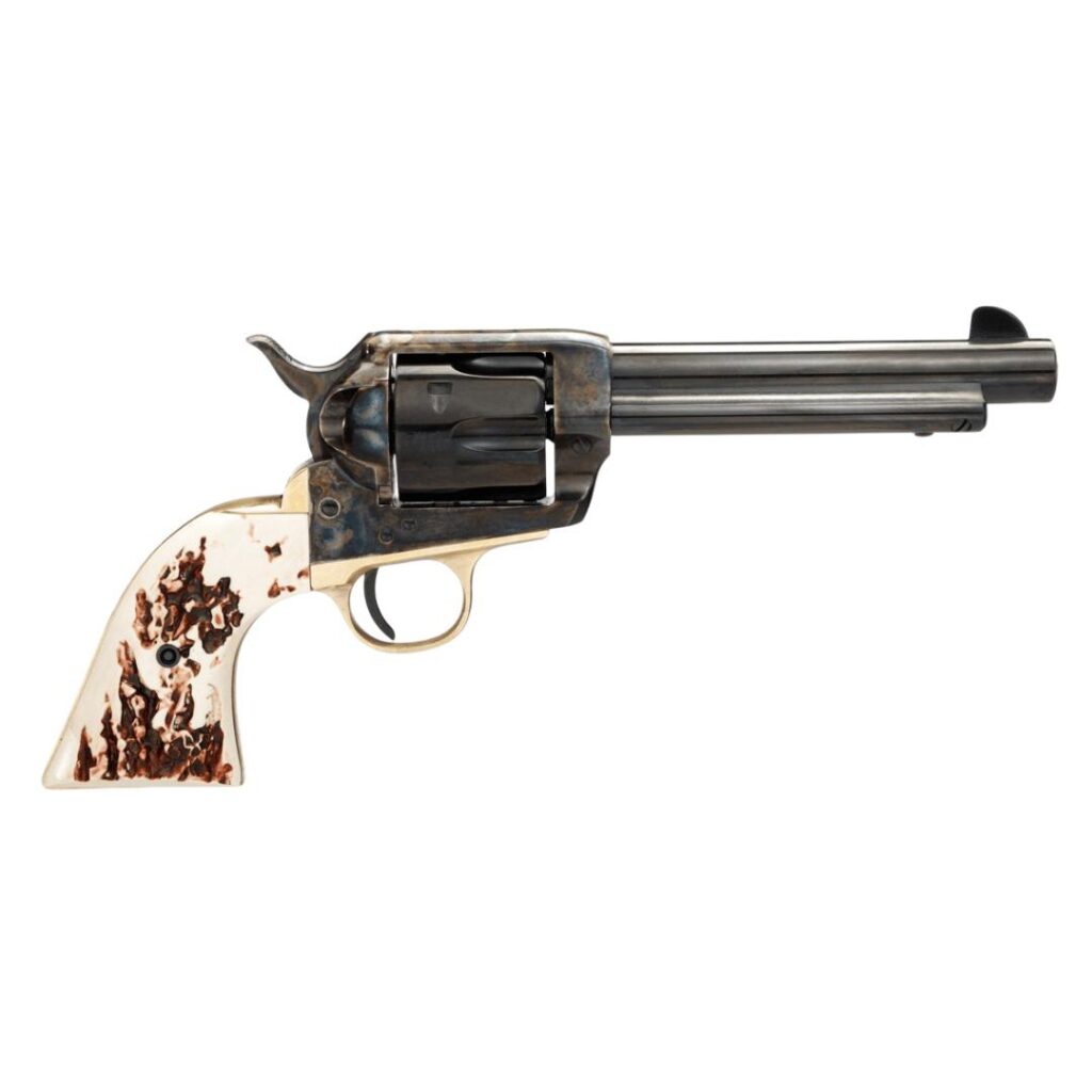 Taylors & Company 1873 Stag Grip Handgun .45 Colt 6rd Capacity 5.5″ Blued Barrel Stag Grip Case Hardened