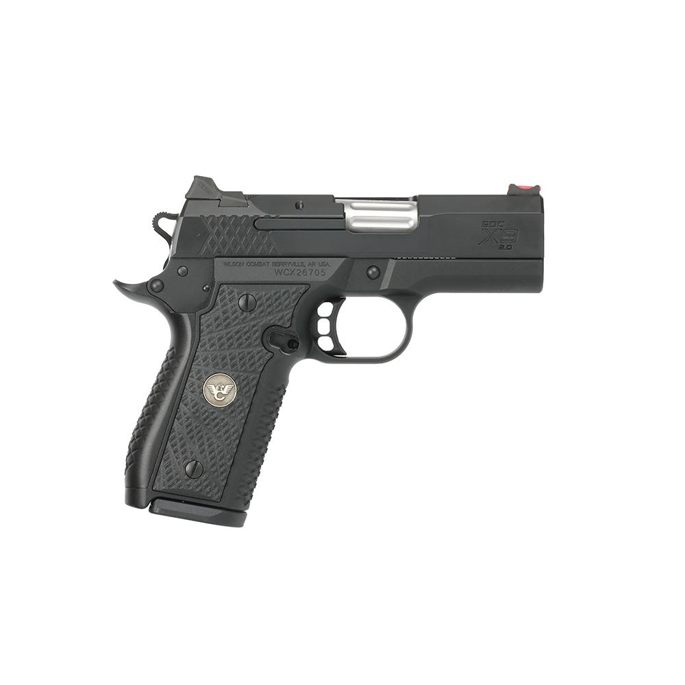 Wilson Combat EDC X9 2.0 Handgun 9mm Luger 15rd Magazines (2) 3.25″ Barrel Black Non-Lightrail Frame