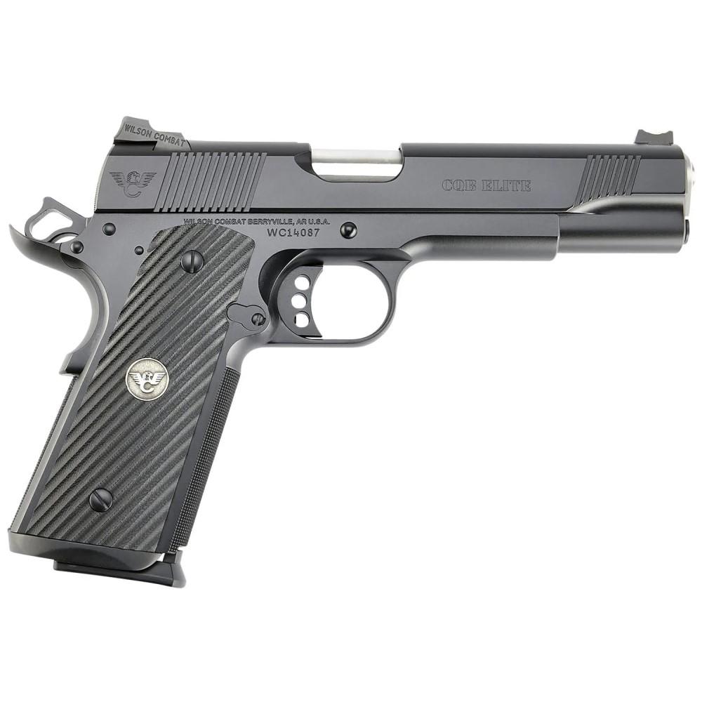 Wilson Combat CQB Elite Full Size Handgun .45 ACP 8rd Magazines (2) 5″ Barrel Black Armor-Tuff Ambidextrous Safety