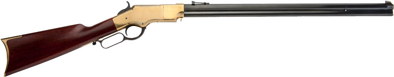 CIMARRON HENRY CIVILIAN 44/40 – 24″ BRASS FRAME/BLUED WALNUT