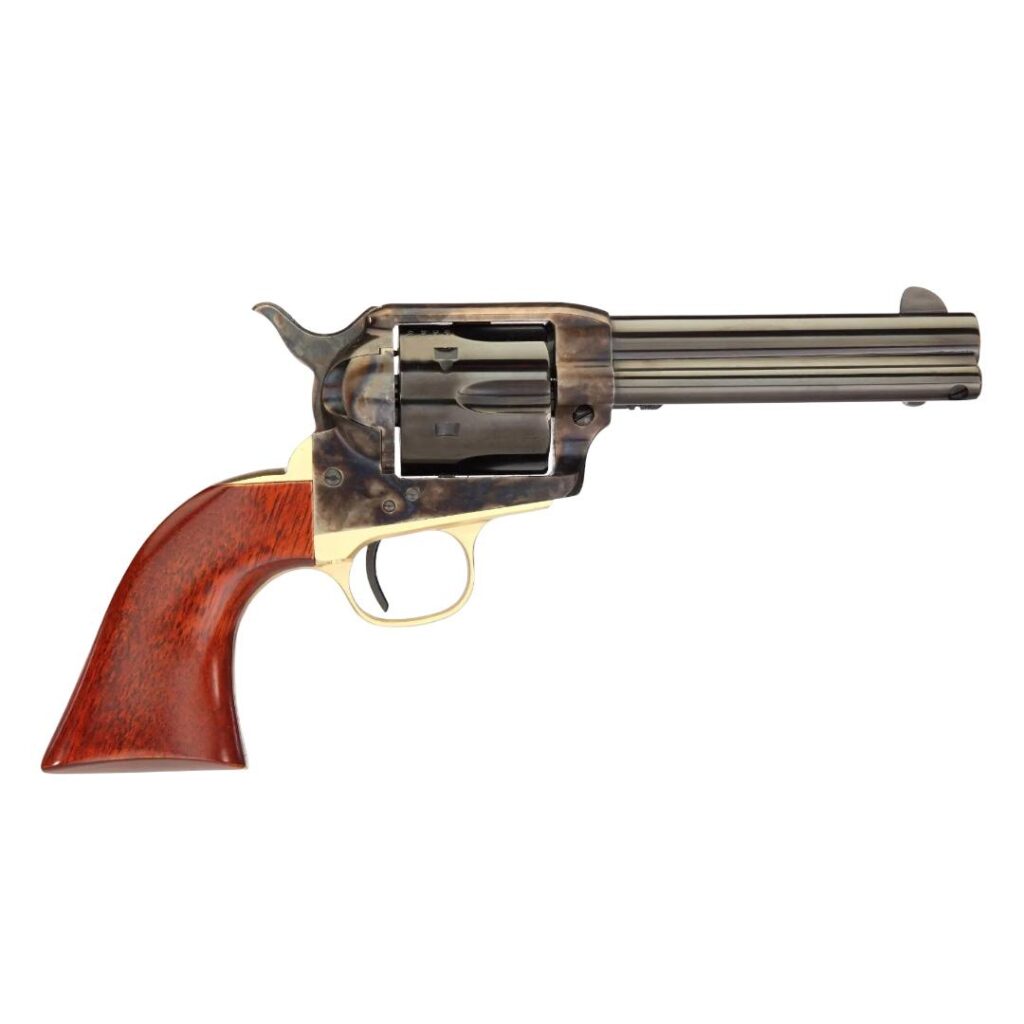 Taylors & Company Ranch Hand Handgun .357 Mag/.38 Spl 6rd Capacity 4.75″ Blued Barrel Case Hardened Wood Grip