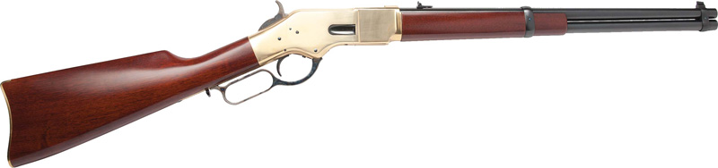 CIMARRON 1866 YELLOWBOY 44SP – 19″ BRASS/BLUED WALNUT