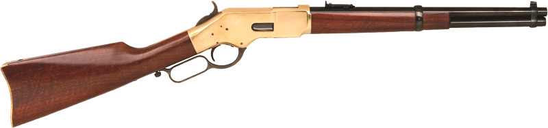 CIMARRON 1866 YELLOWBOY 45LC – 16″ BRASS/BLUED WALNUT