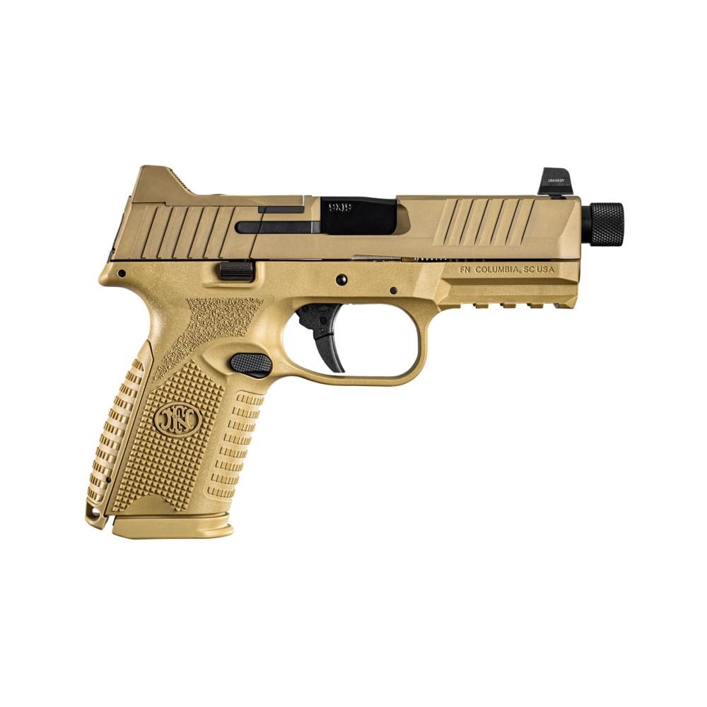 FN 509 Midsize Tactical Handgun 9mm Luger 10rd Magazines (2) 4.5″ Threaded Barrel FDE NMS