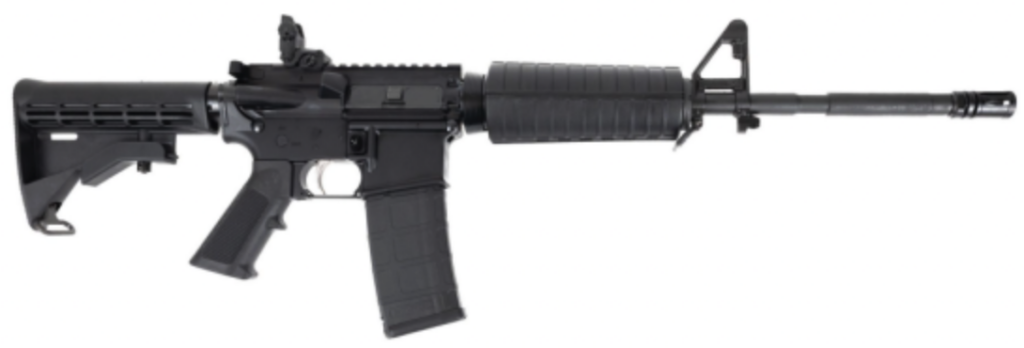 DPMS DR-15 M4 223REM RIFLE 16″ CLASSIC HG, BLACK A2 POST, MAGPUL REAR 1-30RD