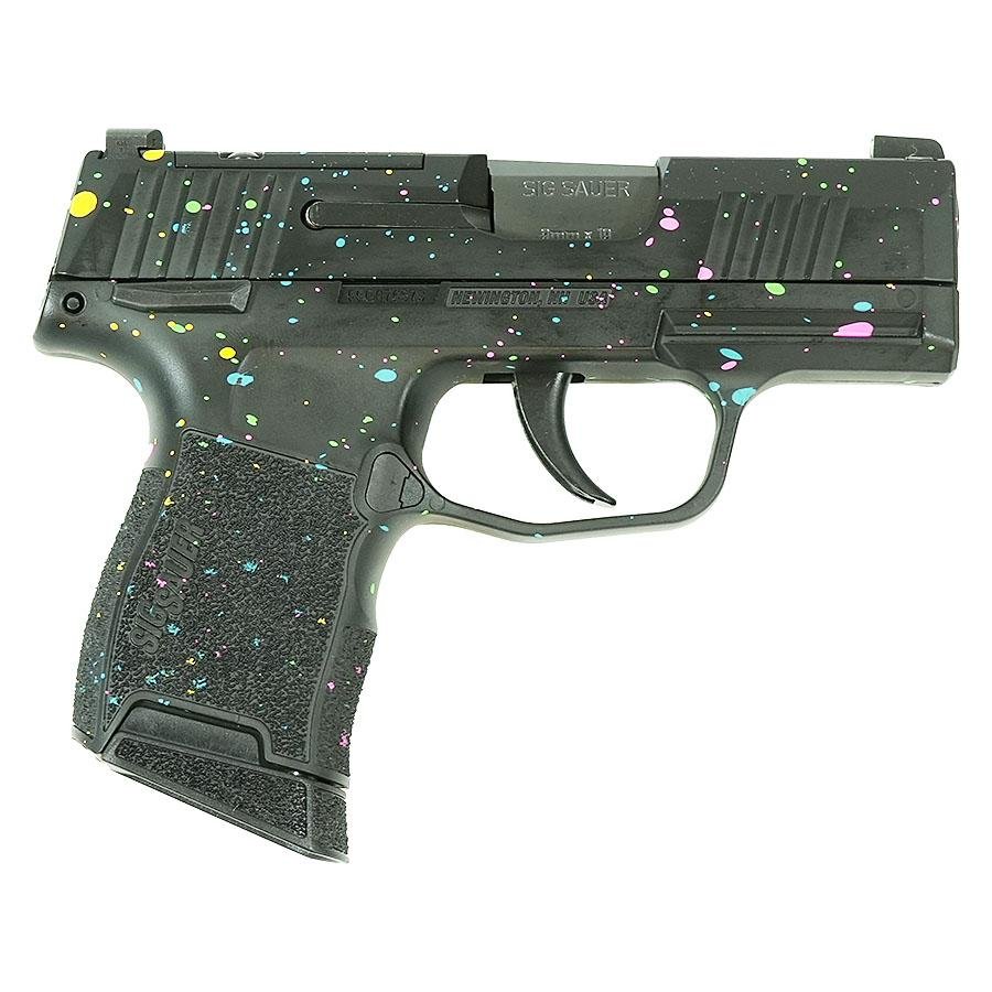 Sig Sauer “Multi-Color Paint Splatter” P365 Optic Ready Handgun 9mm Luger 10rd Magazines(2) 3.1″ Barrel X-RAY 3 Sights Manual Safety