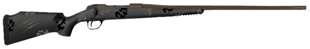 Fierce Firearms TWTROG300WIN22BT Twisted TI Rogue 300 Win 22″ Black Cerakote Steel Threaded Barrel, Black Cerakote Drilled & Tapped Titanium Receiver, LR Negative Comb Trophy Camo Carbon Fiber Stock