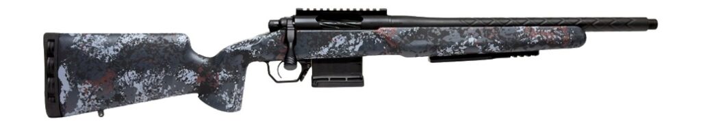 Horizon Firearms HRF-VBL-450B-16R Vandal Bloodline 450 Bushmaster 16.50″ SOCOM Black Big Pins Fluting/Threaded Barrel, SOCOM Black Receiver w/Picatinny Rail, Arca Rail Forend, Iota EKO Carbon Fiber St