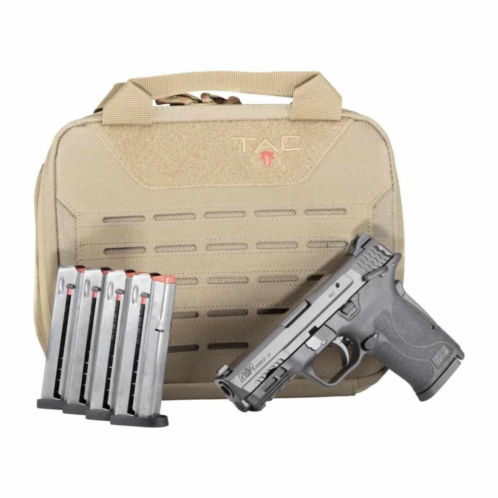 Smith & Wesson M&P9 Shield EZ M2.0 Handgun Bundle 9mm Luger 8rd Magazines (5) 3.675″ Barrel Black with Case