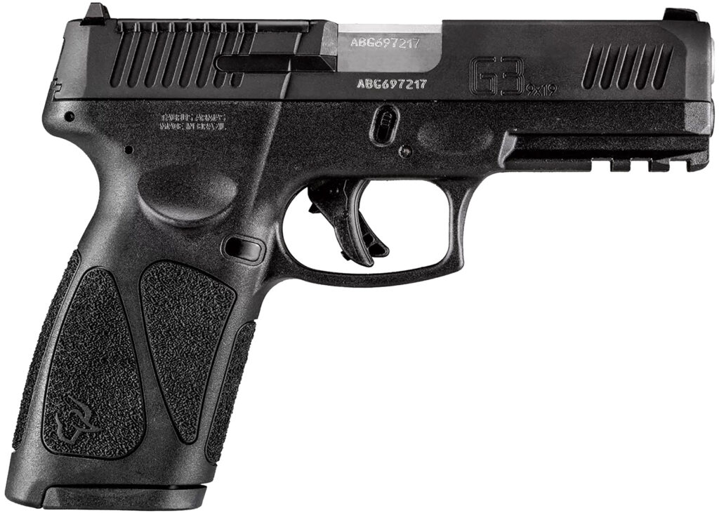 Taurus 1G3P941 G3  9mm Luger 17+1 4″ Matte Stainless Steel Barrel, Polymer Frame With Picatinny Acc. Rail, T.O.R.O Optic Cut Tenifer Matte Black Steel Slide, Re-Strike Capability, Manual Safety